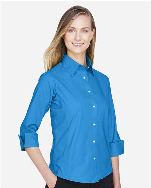 Women's Perfect Fit™ Three-Quarter Sleeve Stretch Poplin Dress Shirt - DP625W 12