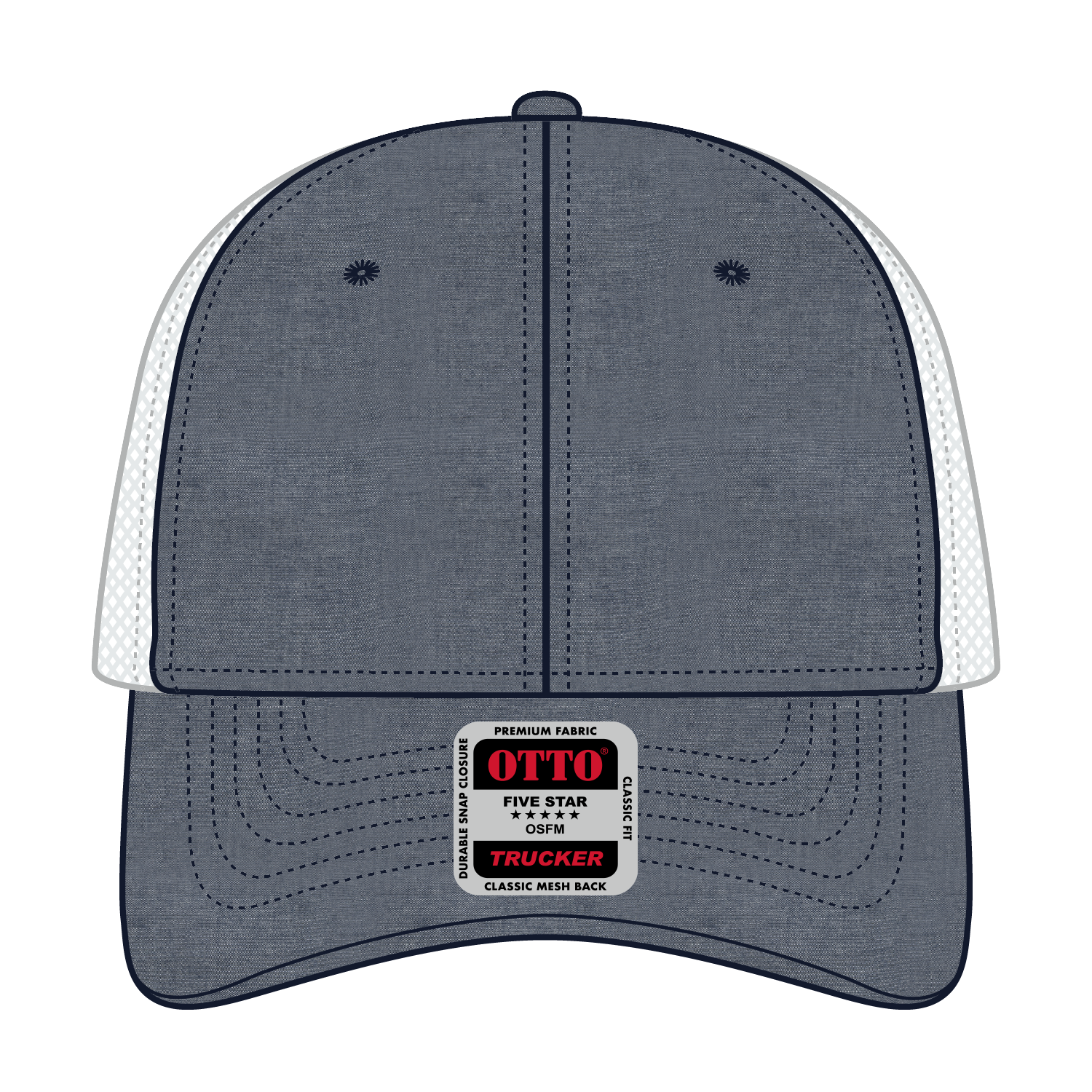 OTTO CAP® 6 Panel Low Profile Mesh Back Trucker Hat 206