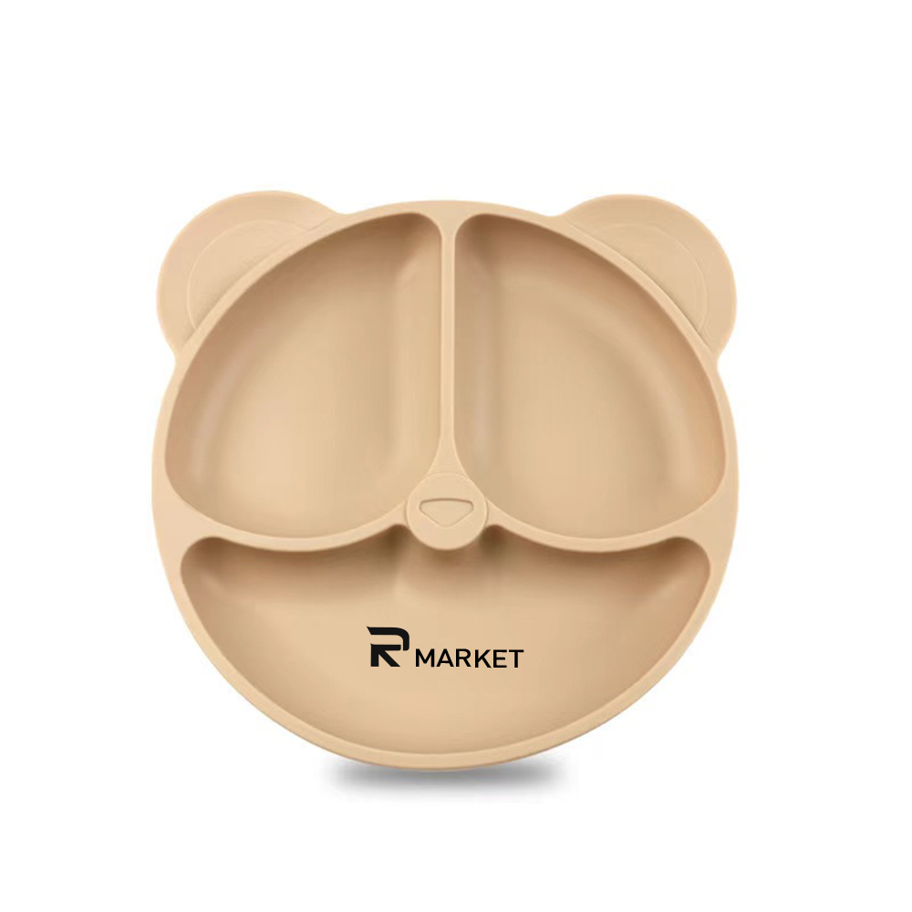 Silicone Little Bear Baby Food Plate 1