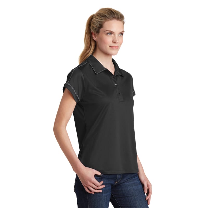 Sport-Tek Women's Contrast Stitch Micropique Sport-Wick Polo. 10