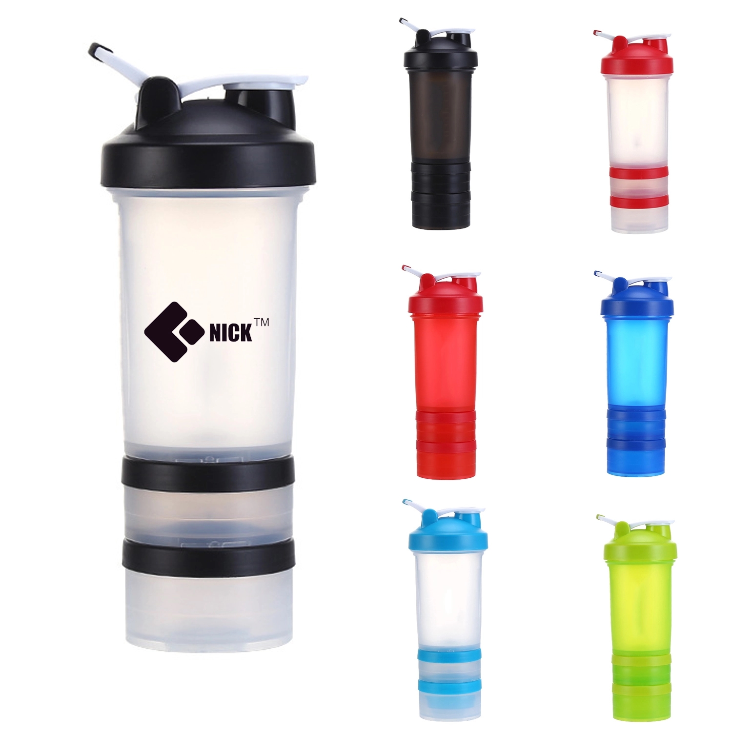 16 Oz Shake Bottle With Storage Organizer 3