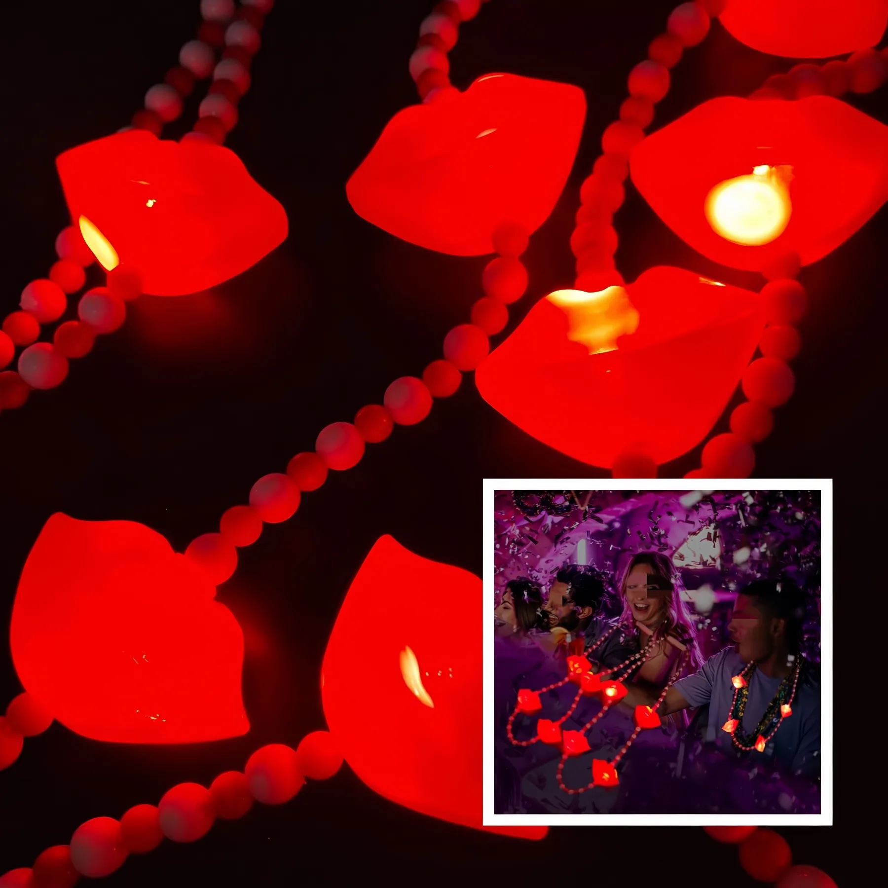 Lip-Shaped Sparkling Necklace 2