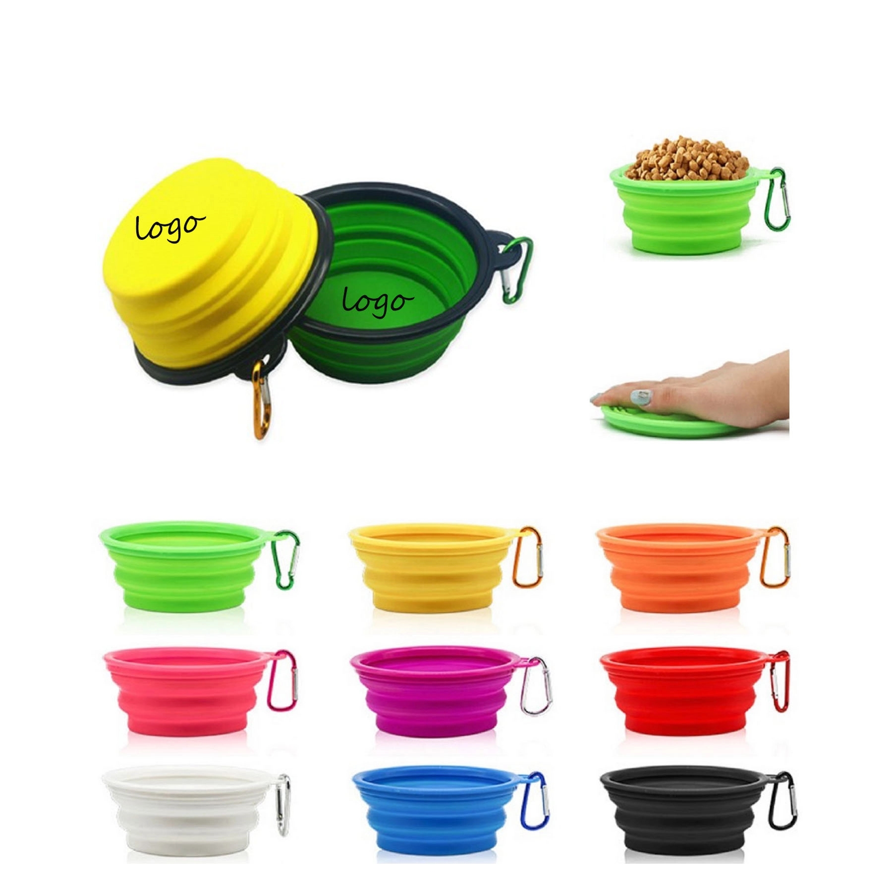 Collapsible Pet Bowl with Carabiner 1