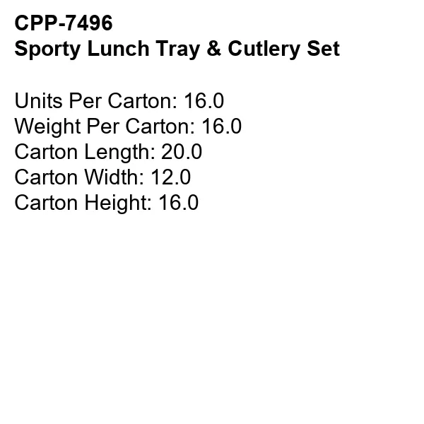 Sporty Lunch Tray & Cutlery Set 6