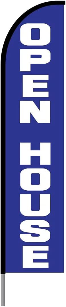 Open House(Blue) Flag Kit 15' Feet Feather Flag Sign sale flag Outdoor Banner 2