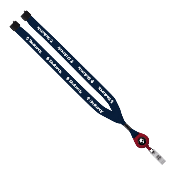 3/4" Polyester Lanyard with Metal Crimp & Retractable Badge Reel 298
