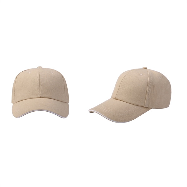 Stock Single-Yarn 7x7 Drill Cotton 6 Panel Cap, Double 12
