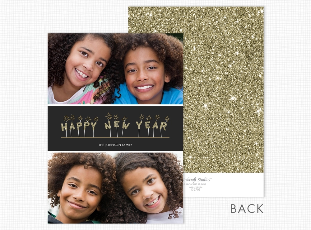 Happy New Year Flat Photo Holiday Card 2
