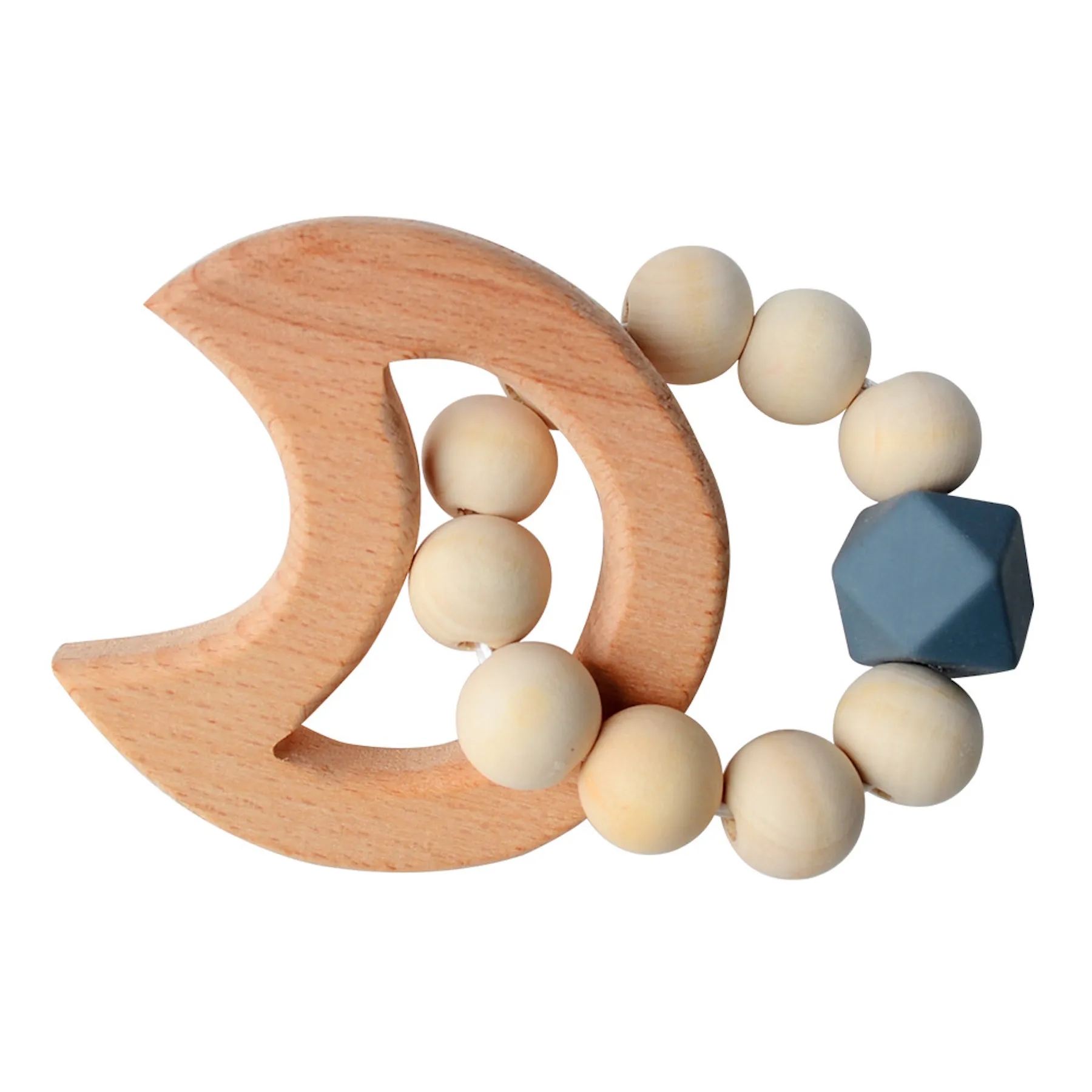 Natural Wood Teething Rattle : 3 M+ 6