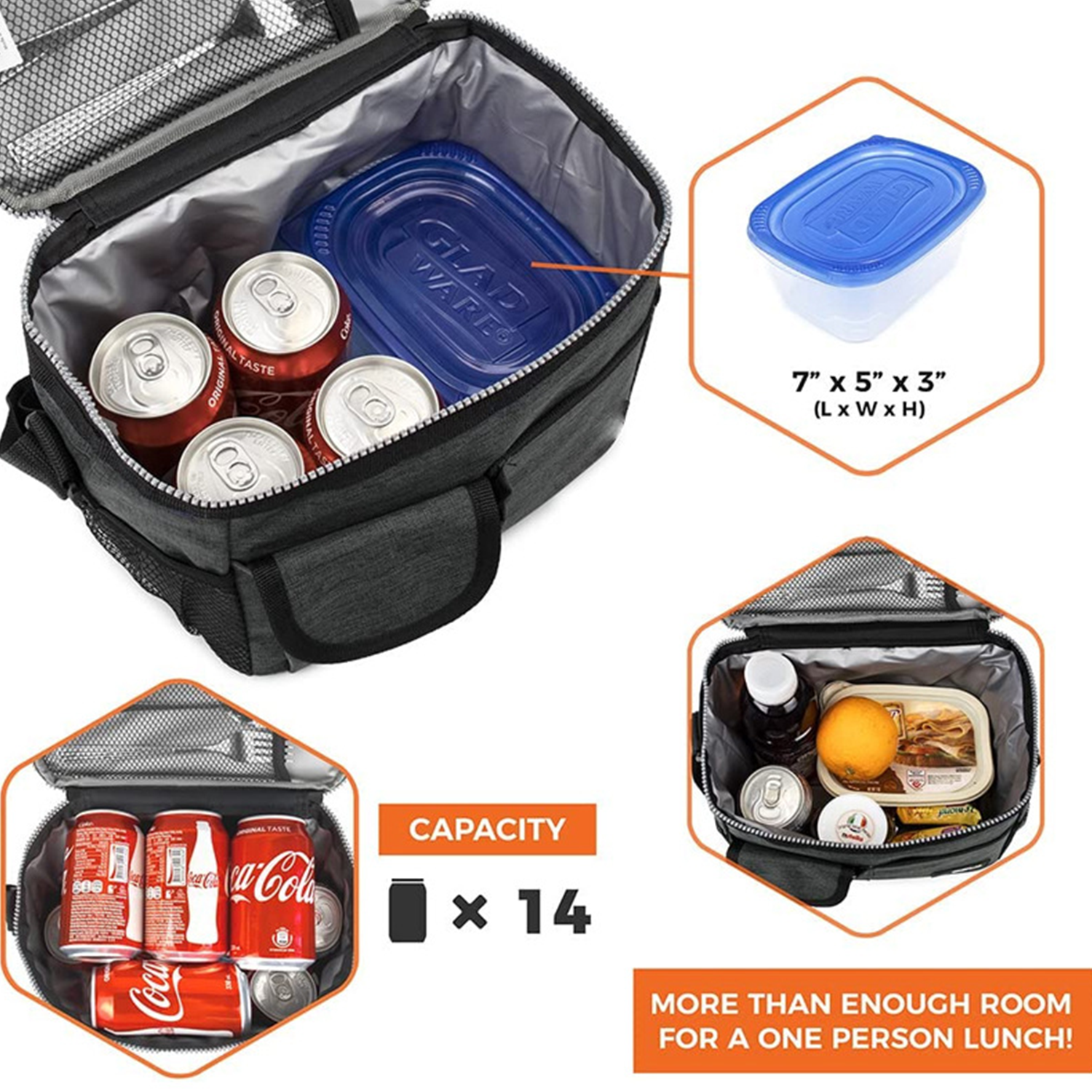 7.5L Oxford Lunch Cooler Bag w/ Handle for Outdoor Picnic 4