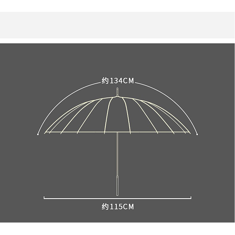 Auto Open 16-Rib Wooden Handle Windproof Umbrella 4