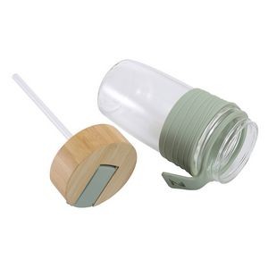 Glass Coffee Mug Cup With Bamboo Lids And Silicone Sleeve 2