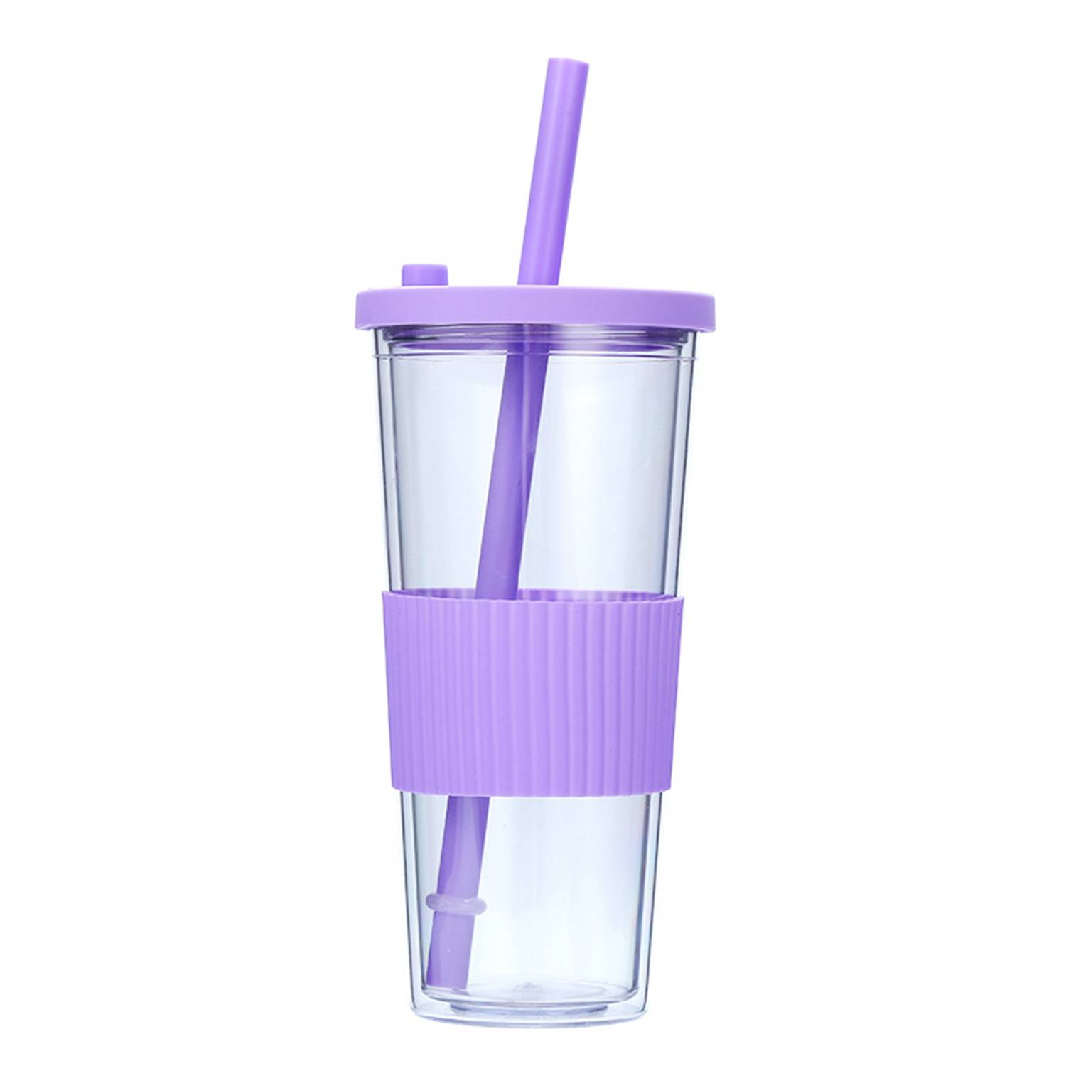 24oz Plastic Cup with Straw 16