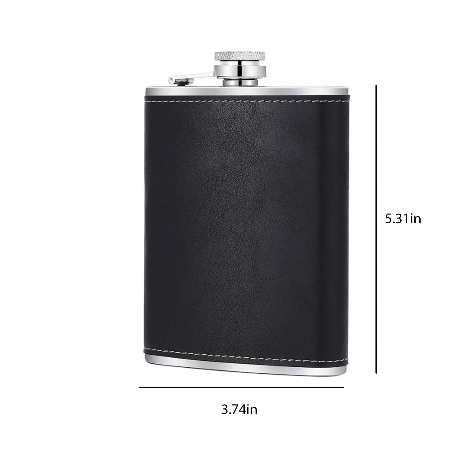 8 oz. Leather Wrapped Stainless Steel Flask, custom water bottle with logo imprint 5
