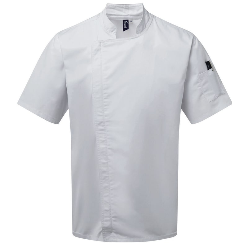 Artisan Collection By Reprime Unisex Zip-Close Short Sleeve Chef's Coat 7