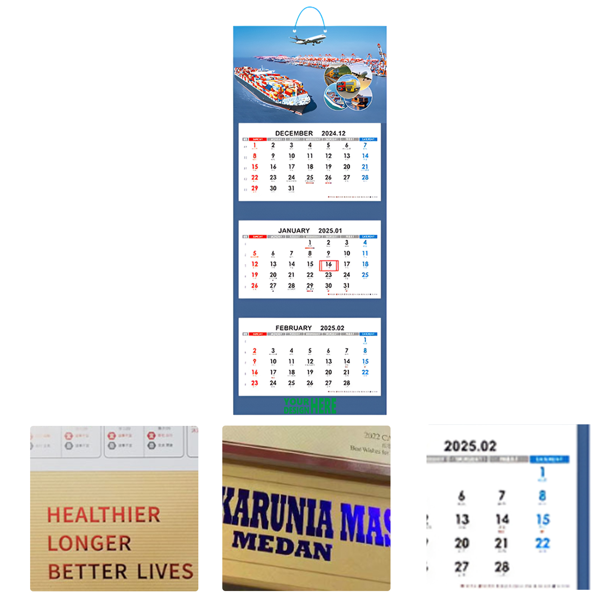 MOQ50 Custom Wall Calendar with Monthly Pages for 2025 2