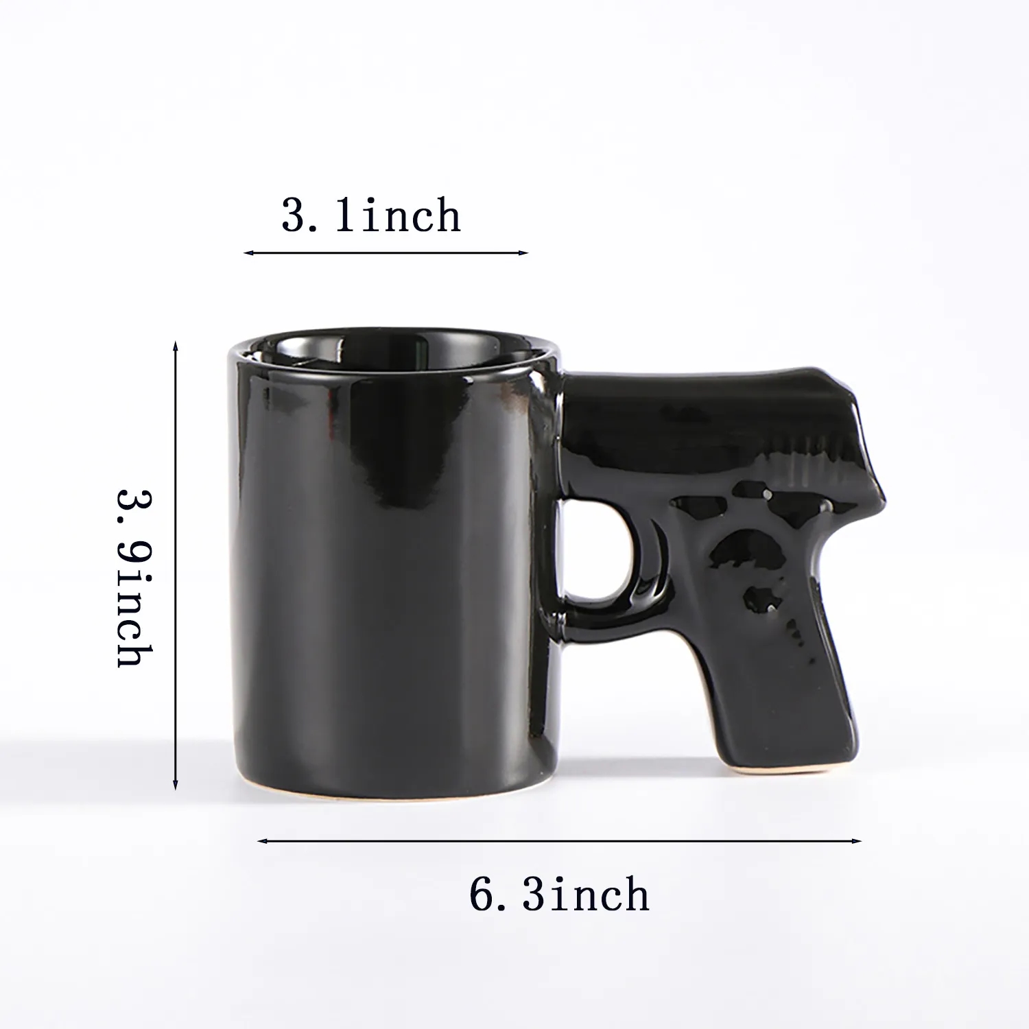 Ceramic Cup Gold Silver Pistol Mug 5