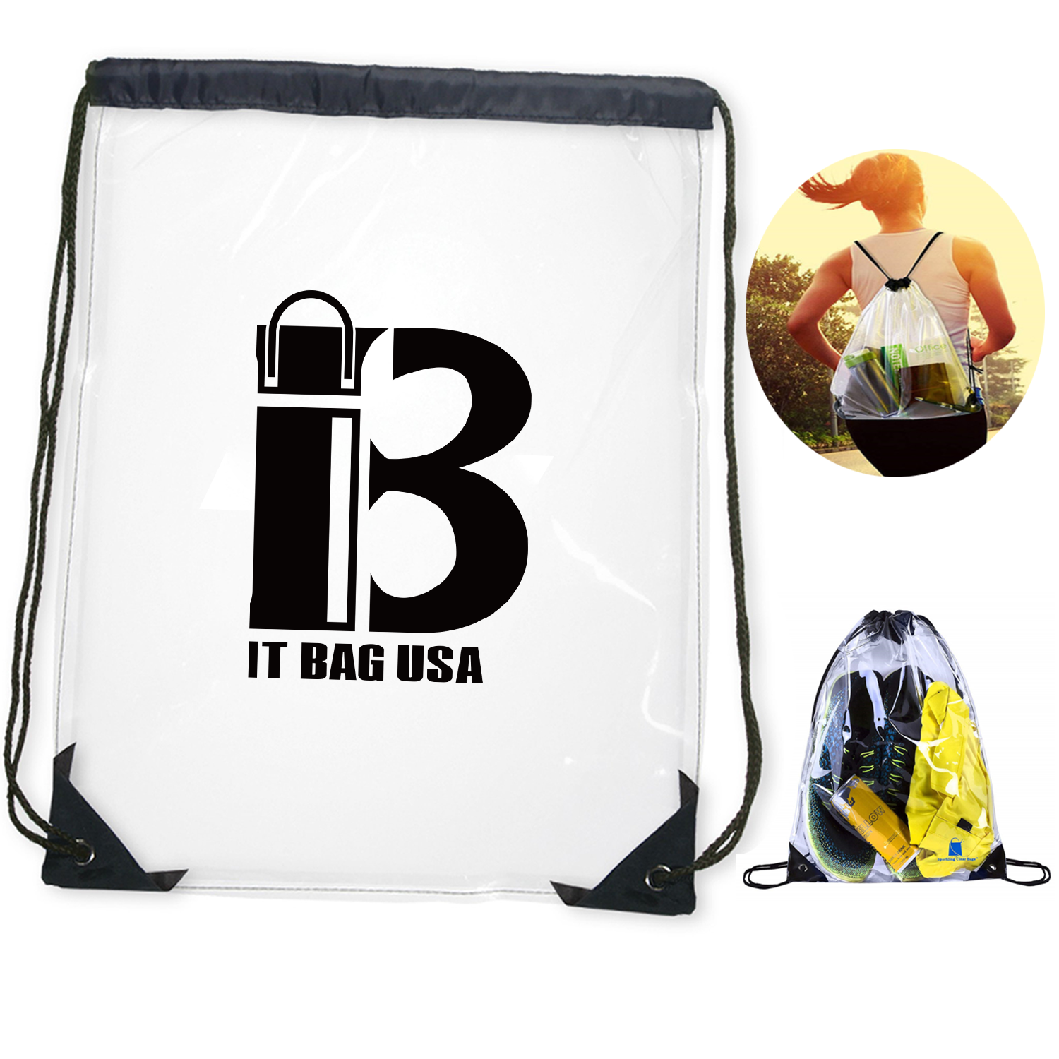 PVC Waterproof Clear Drawstring Bag 3