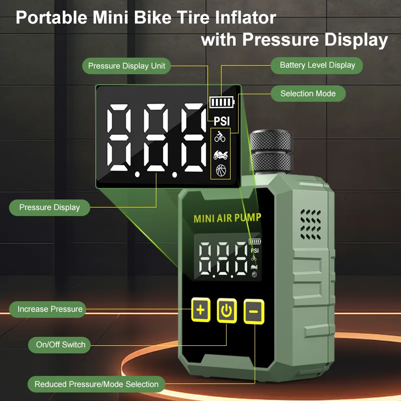 Digital Electric Bike Air Pump for Bicycle, Motorcycle,Ball 10