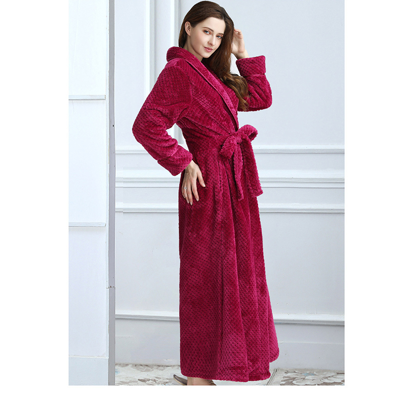 High Quality Breathable Women Men Fannel Warm Plush Robes 4
