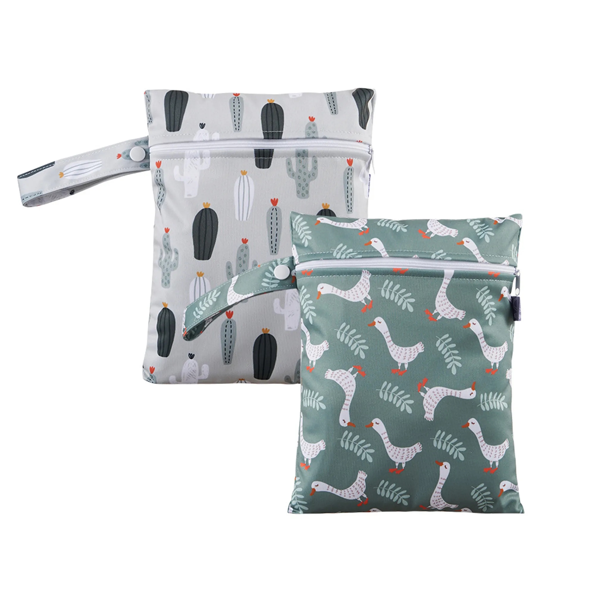 2 Pack Single Zippered Pocket Waterproof Diaper Bag
