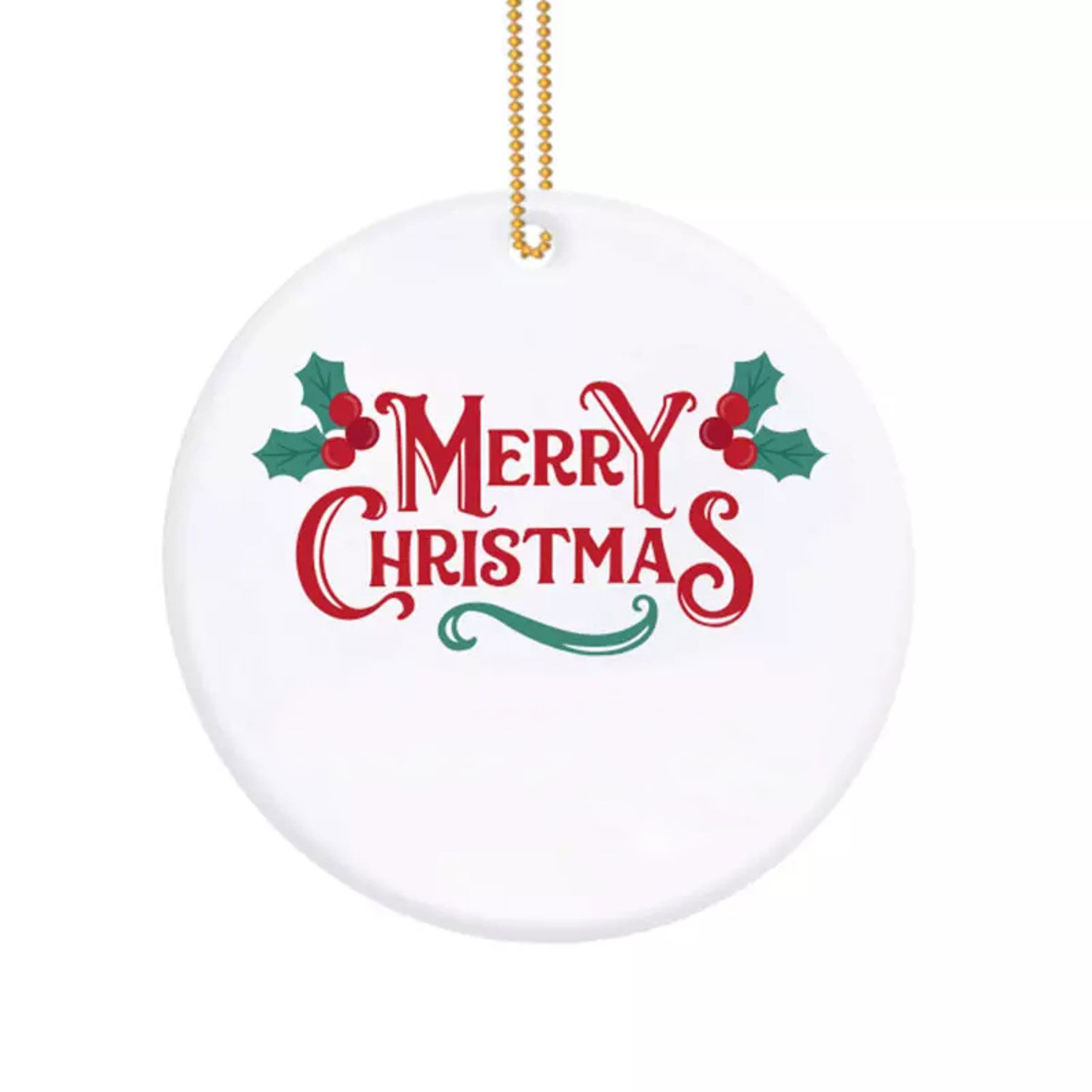 Round Ceramic Christmas Ornament 2