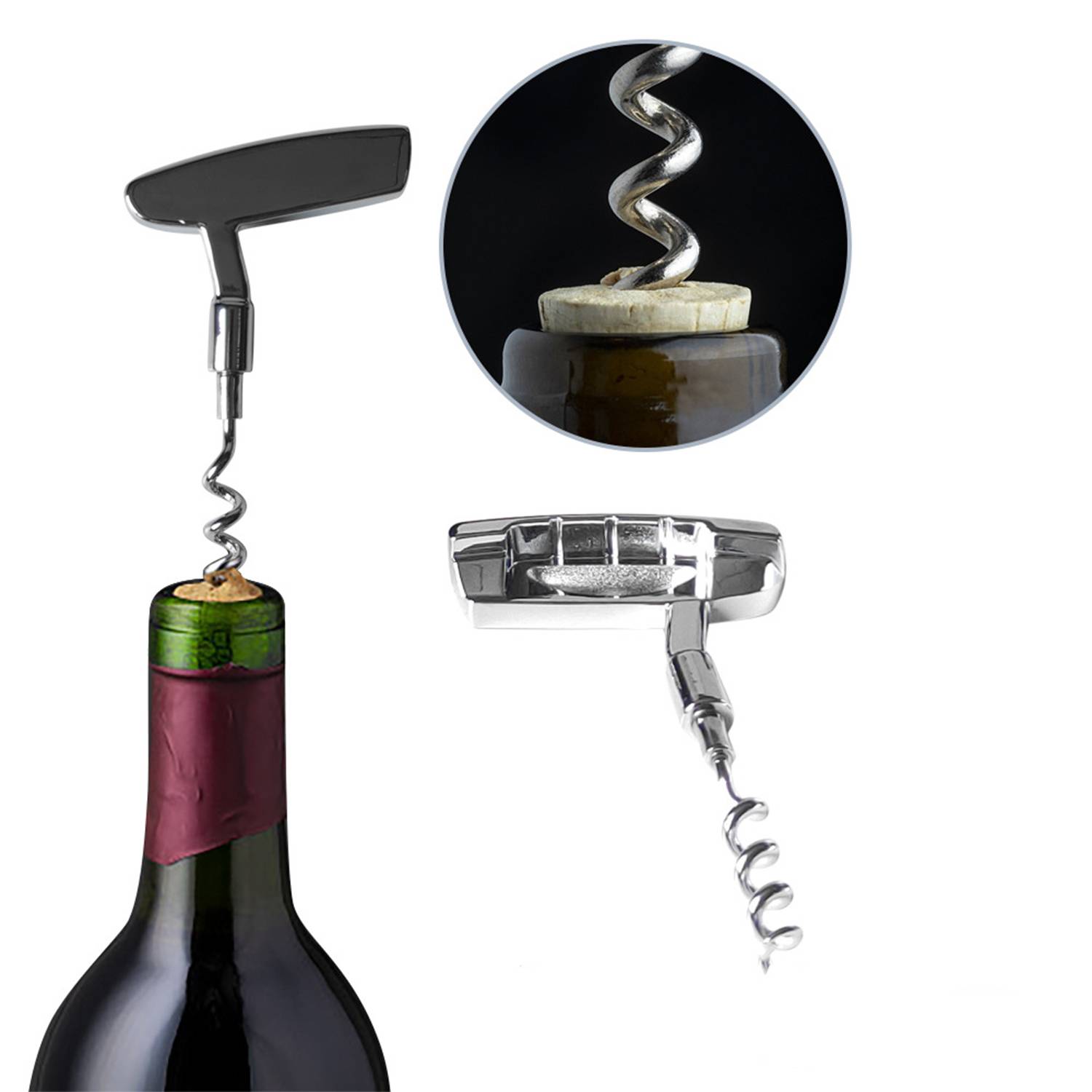 Golf Shaped Wine Corkscrew Stopper Beer Bottle Opener Set 4