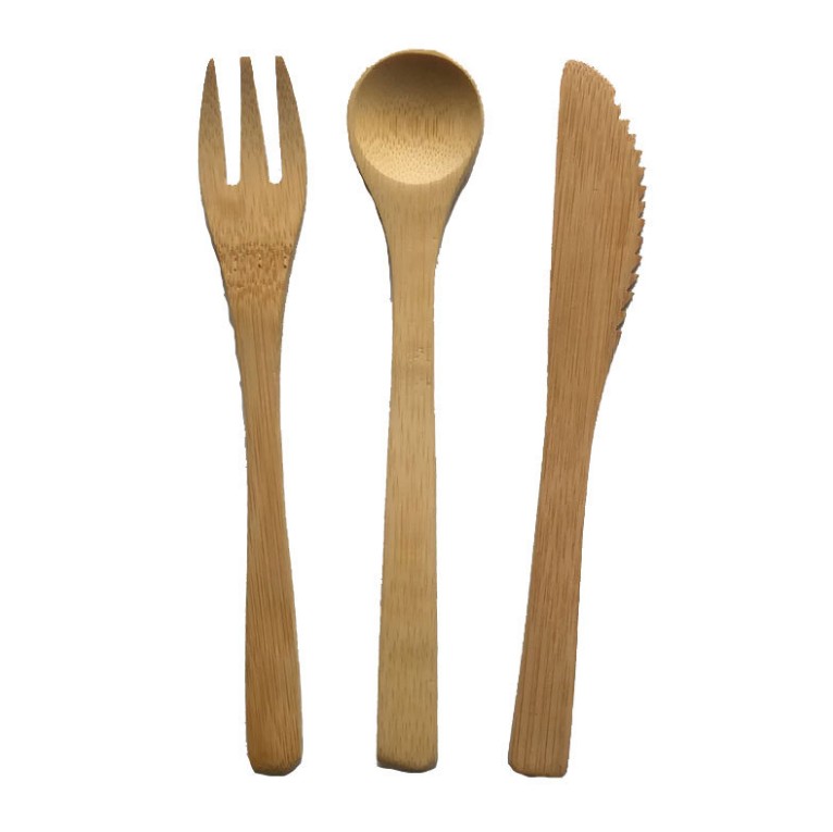 Bamboo Utensil Set in Cotton Pouch 2