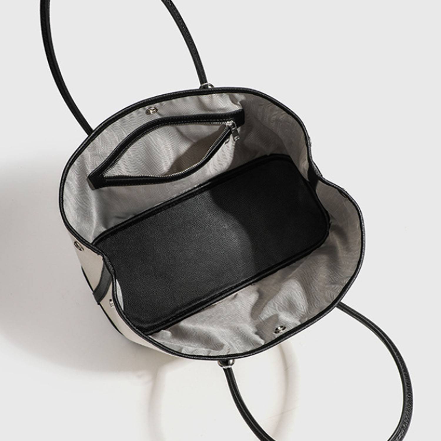 Spacious Tote Bag w/ Genuine Leather Handles and Base 9