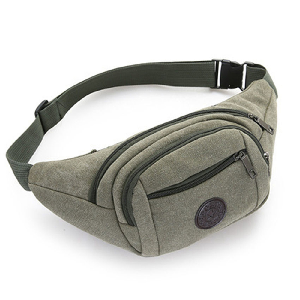 Multifunctional large canvas fanny pack waist bag chest bag 12