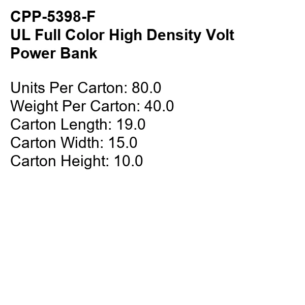 UL FULL COLOR HIGH DENSITY VOLT POWER BANK 6