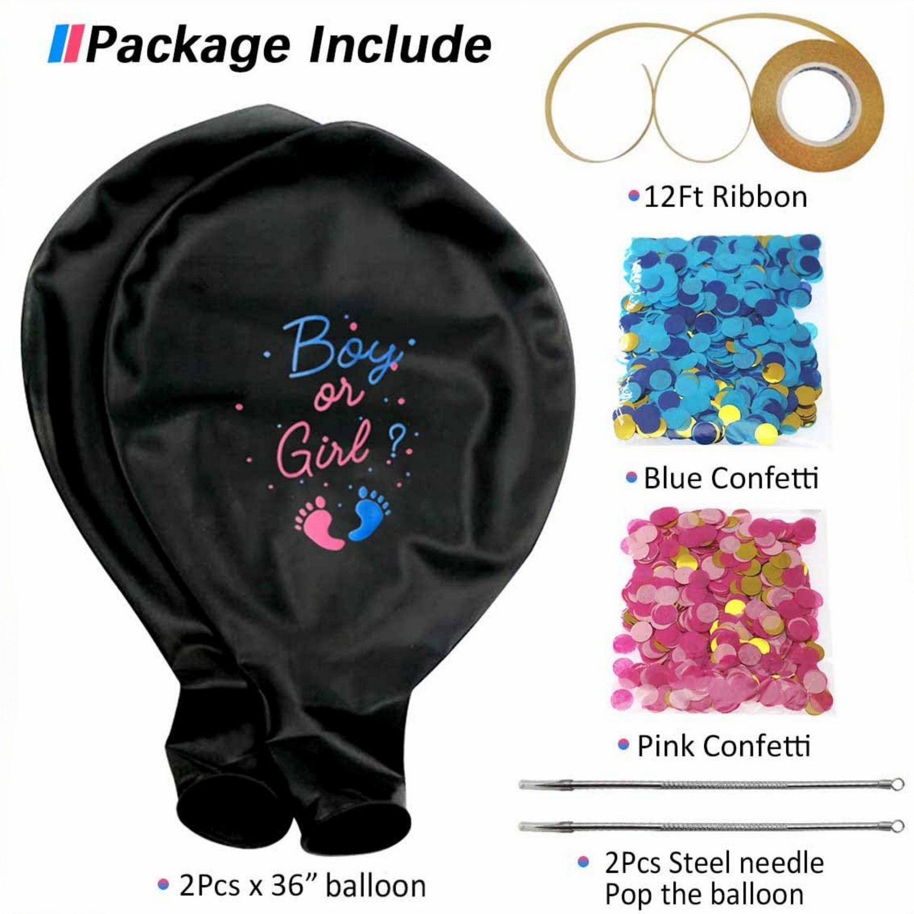 36" Gender Reveal Balloon Set 2