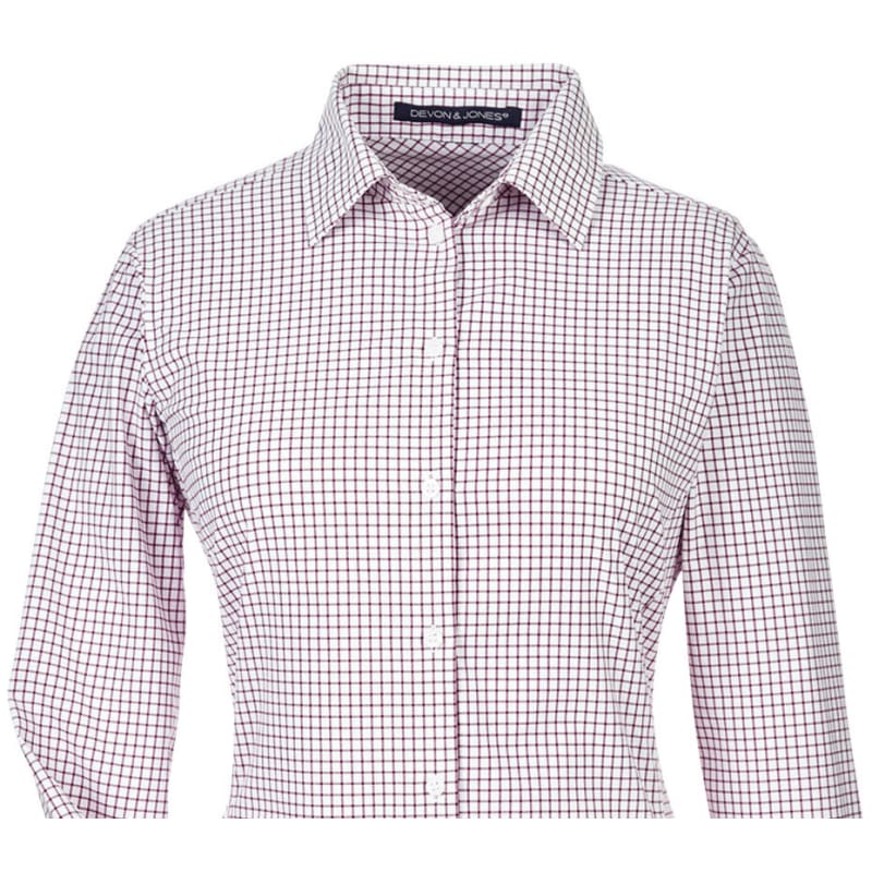 Devon & Jones CrownLux Performance™ Ladies' Micro Windowpane Shirt 9