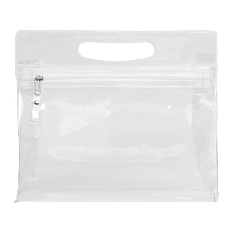 9-1/2" W x 8-1/4"H - "Bermuda" Vinyl Travel Pouch with Zipper 18