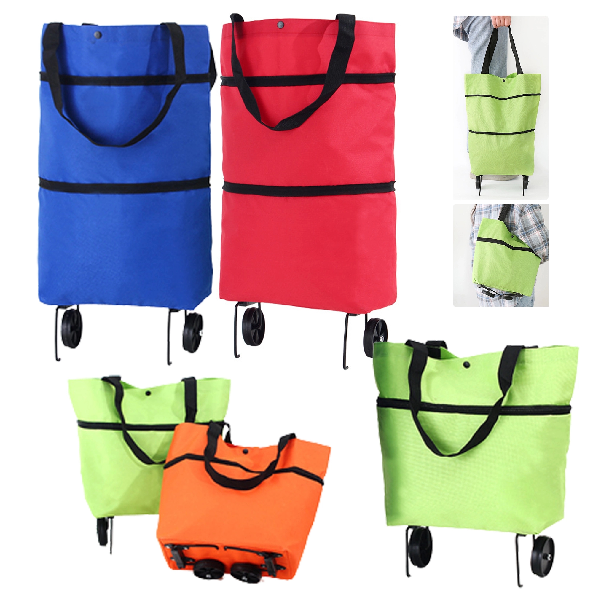 Foldable Shopping Bag with Wheels 2