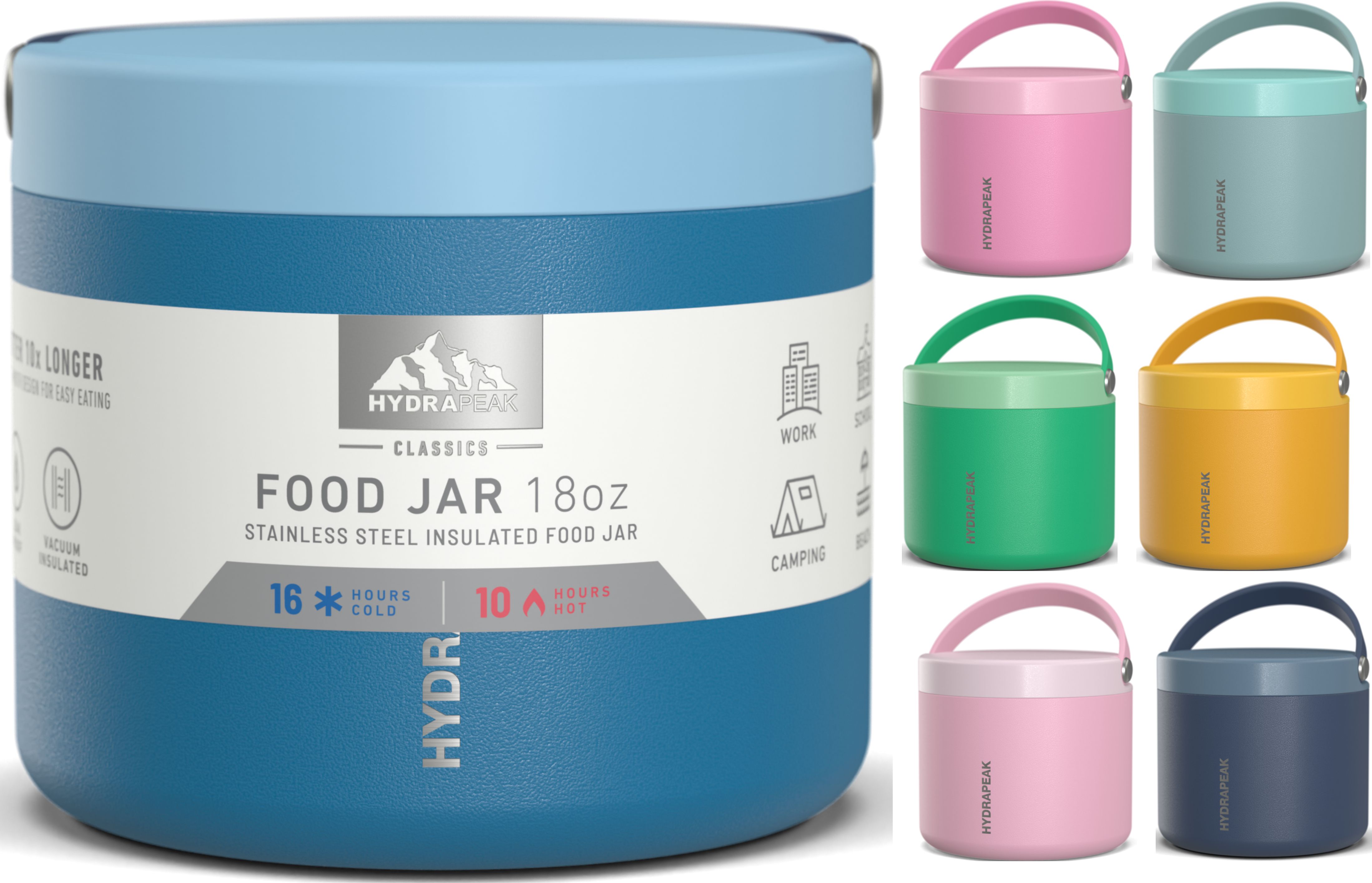 18 oz Hydrapeak Thermos Foodie Jar LIFETIME WARRANTY!