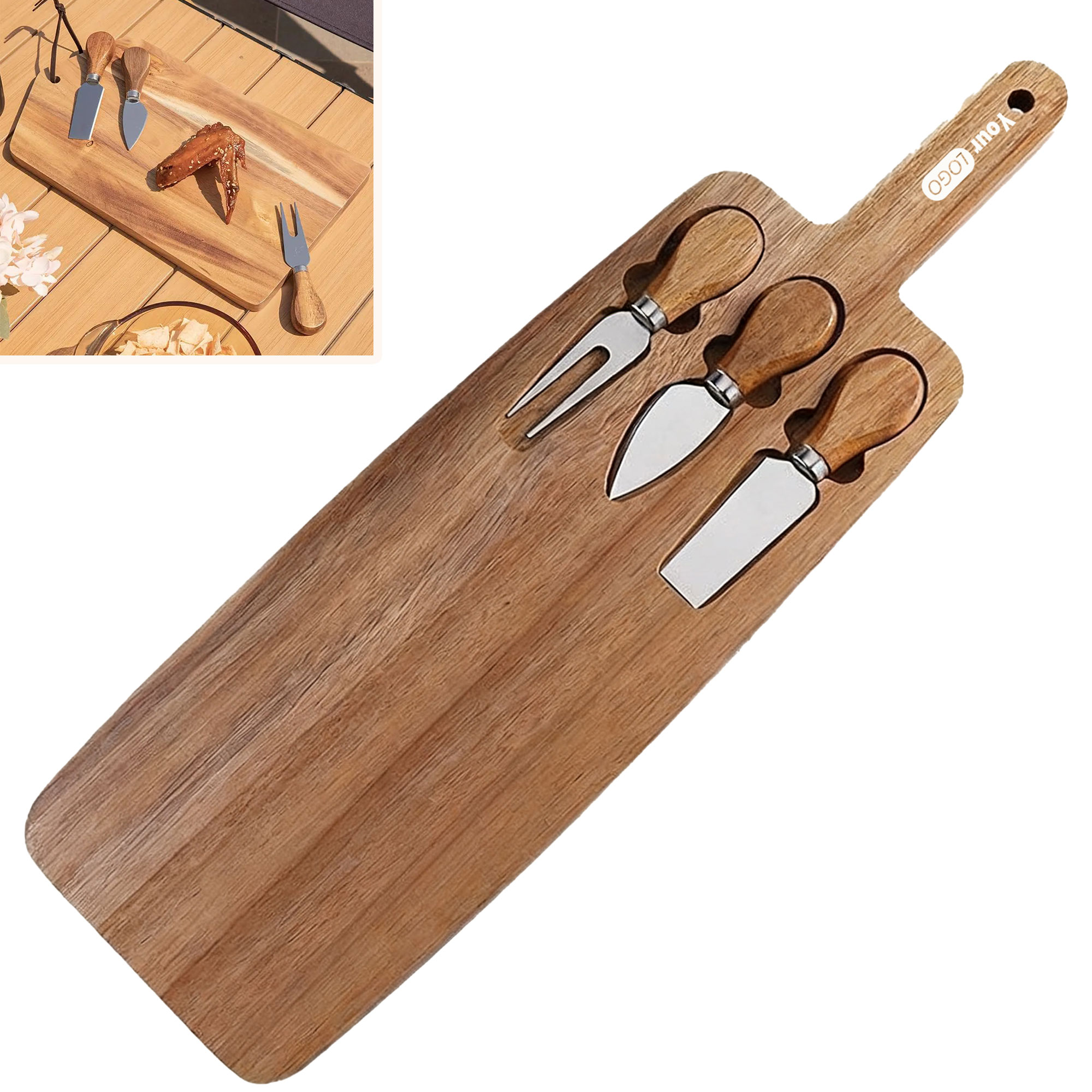 Wood Cheese Board Set of 4 2
