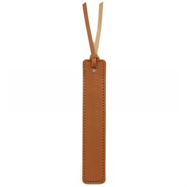 Classic PU Leather Bookmark with Stitched Page Markers 3