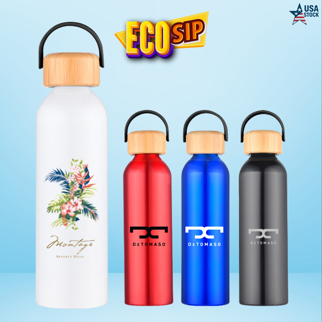 EcoSip 21oz / 24oz Aluminum Bottle with Bamboo Lid 6