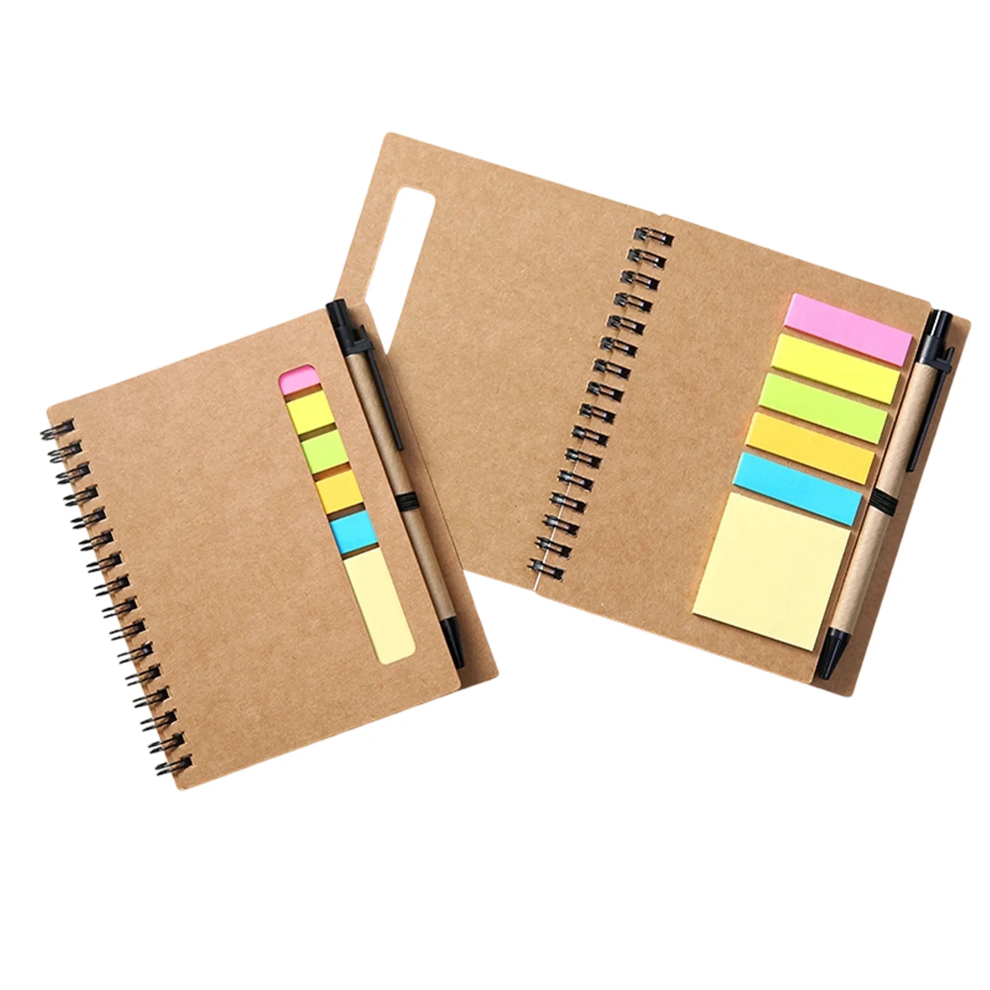 Durable Kraft Spiral Notepad with Pen and Sticky Pads 5