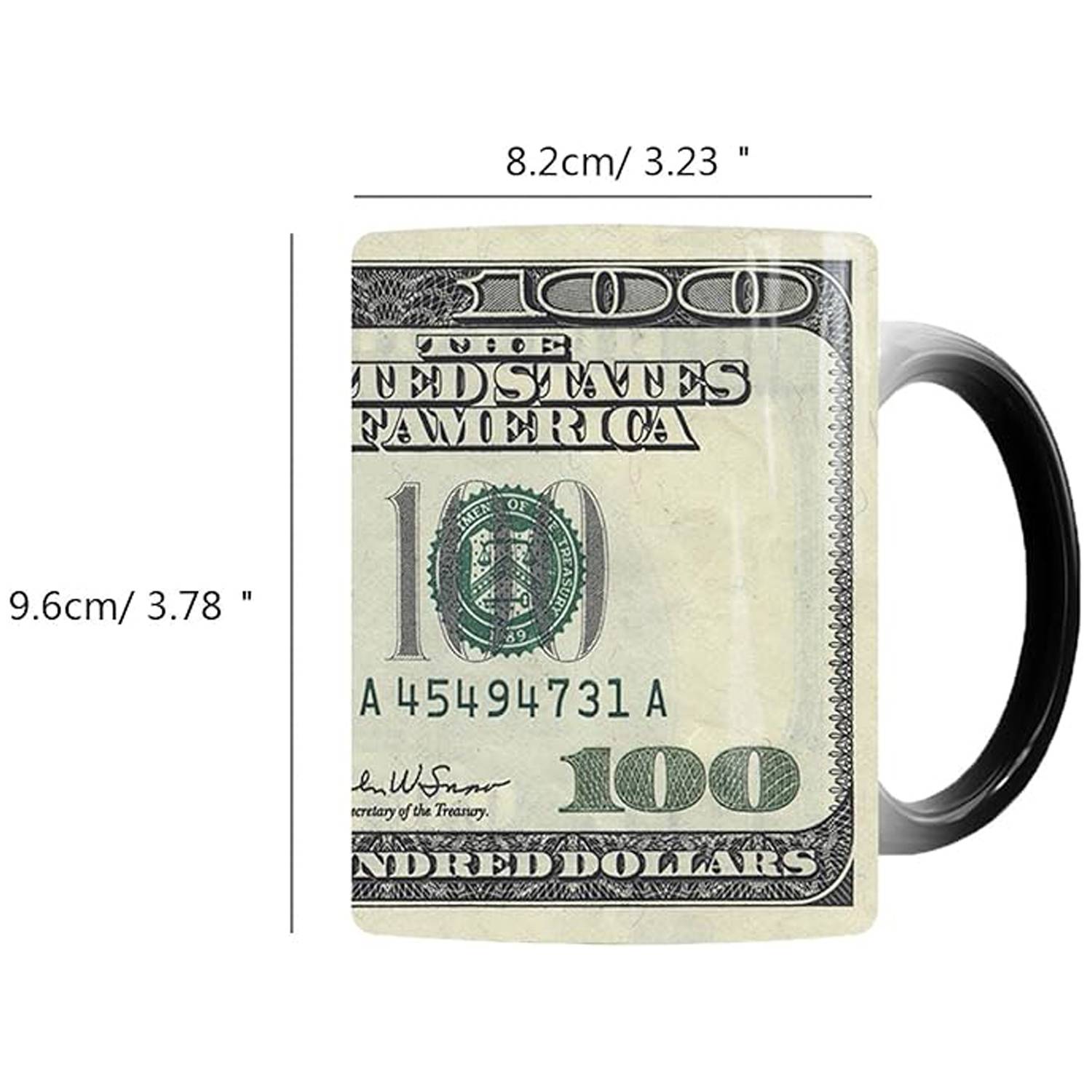 11.8oz Thermal Dollar Design Color Changing Ceramic Mug 5