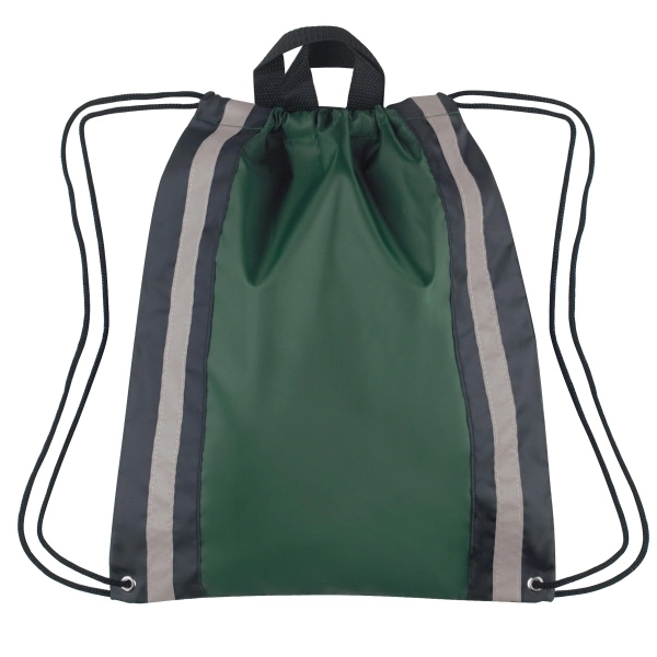 Large Non-Woven Reflective Drawstring Backpack - 20 " x 16 " 9