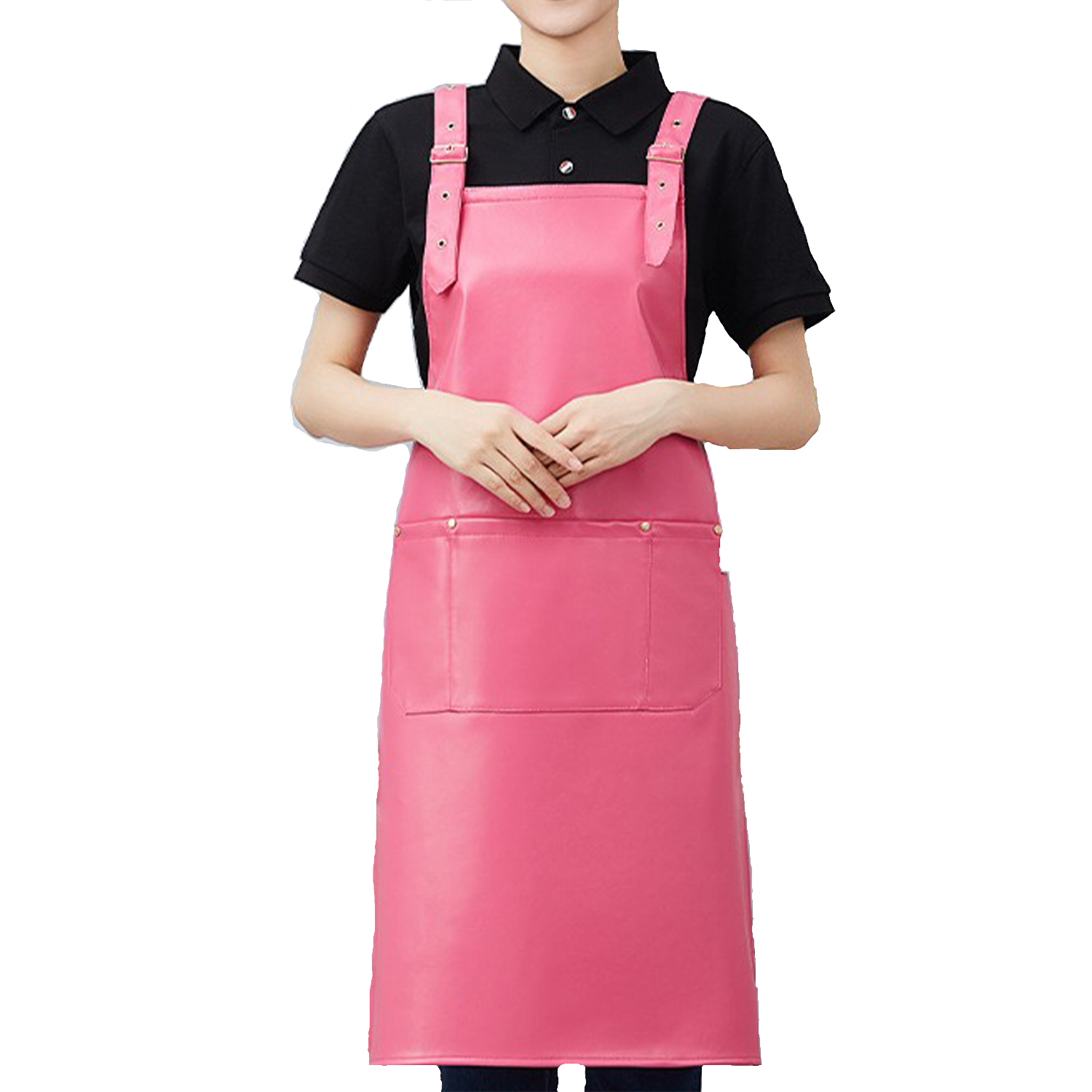 Waterproof PU Leather Kitchen Cooking Apron 6