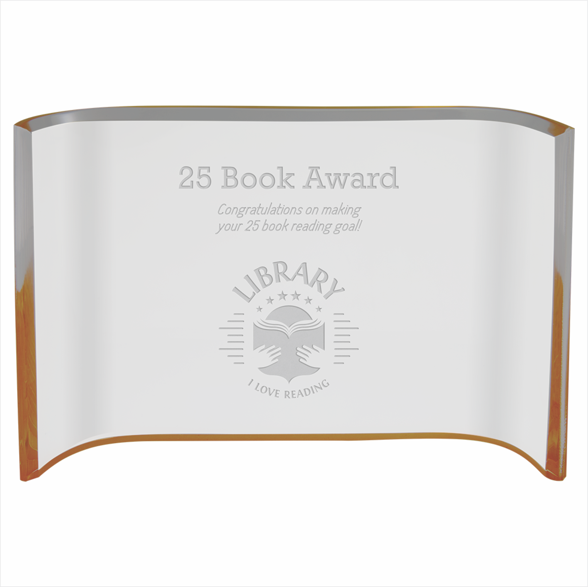 6" x 4" Gold Acrylic Crescent Award 7