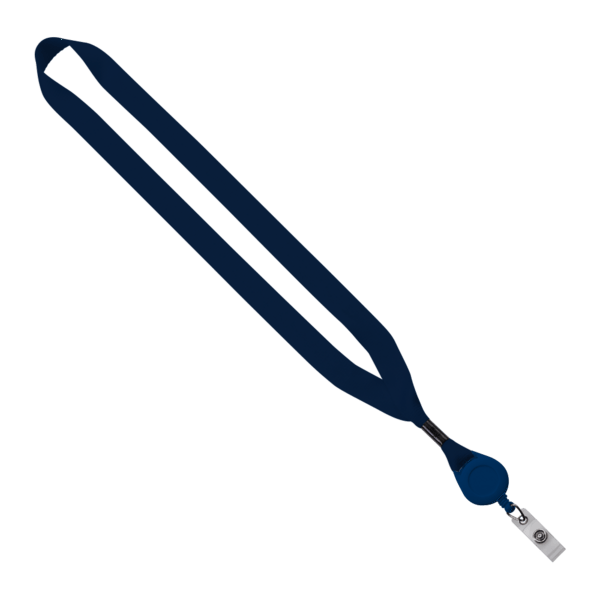 3/4" Polyester Lanyard with Metal Crimp & Retractable Badge Reel 209