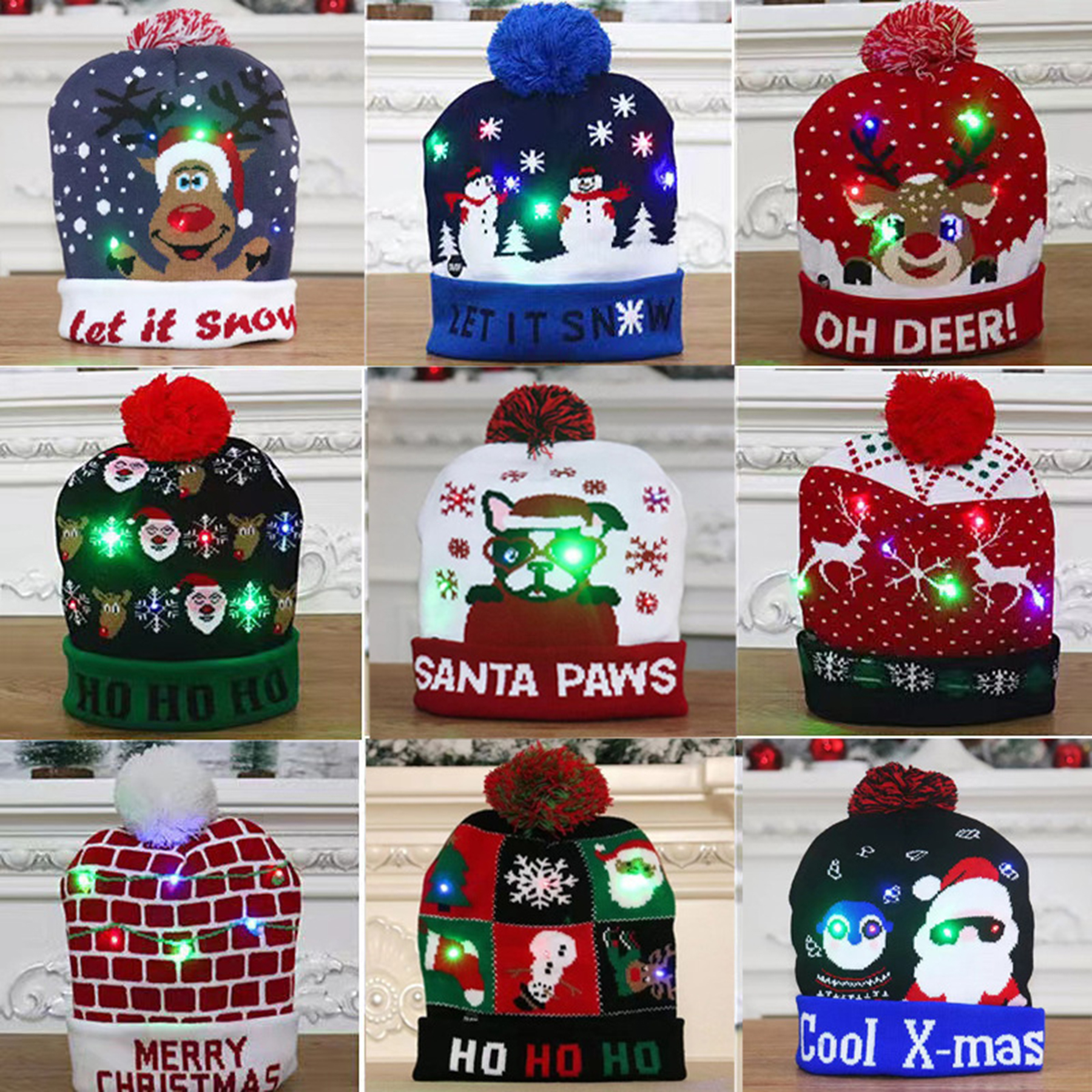 Reindeer Lights Blinky Beanie 1