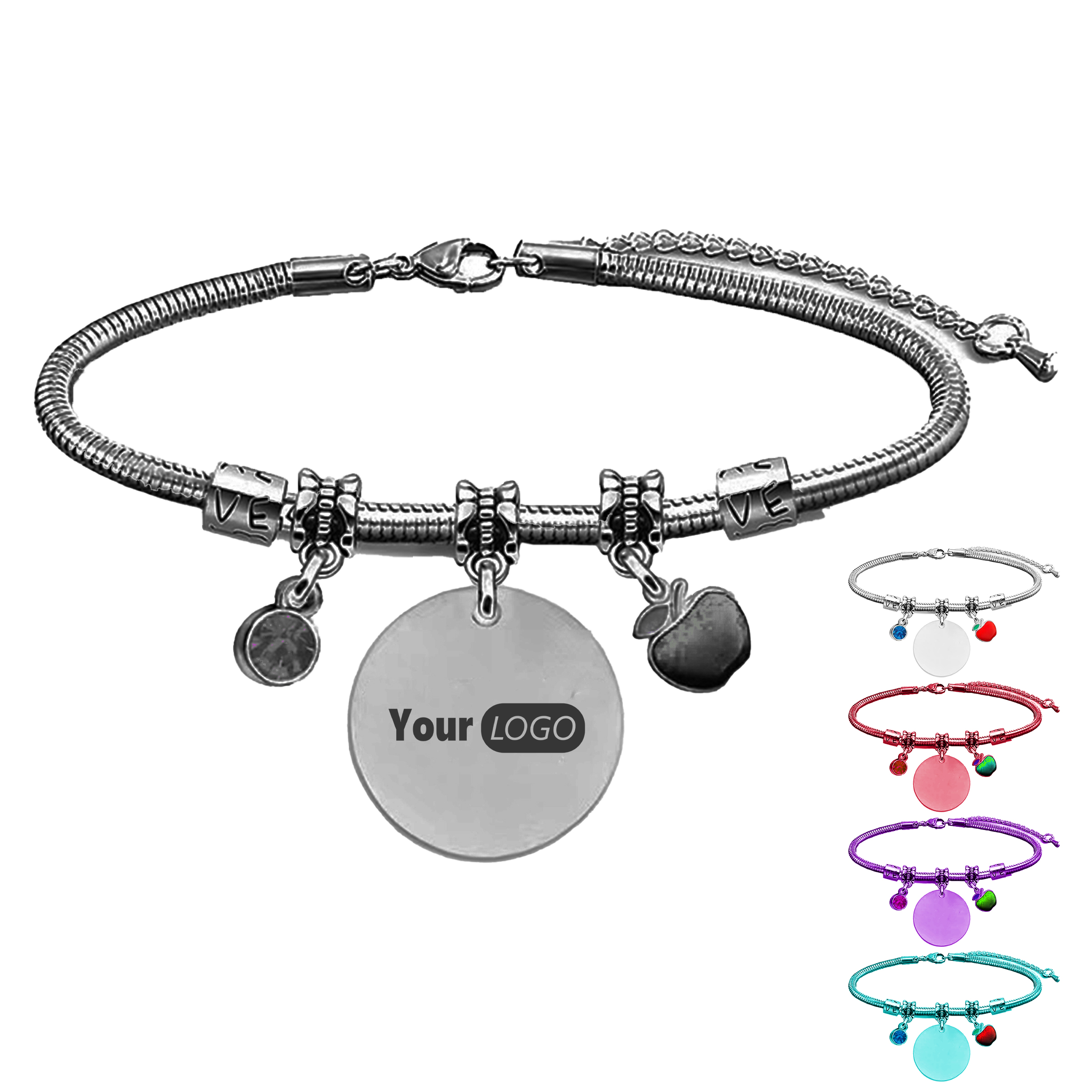 Stainless Steel Customizable Snake Bone Bracelet 2
