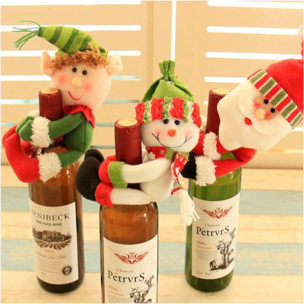 Christmas Doll Hug Creative Wine Bottle Cover 6