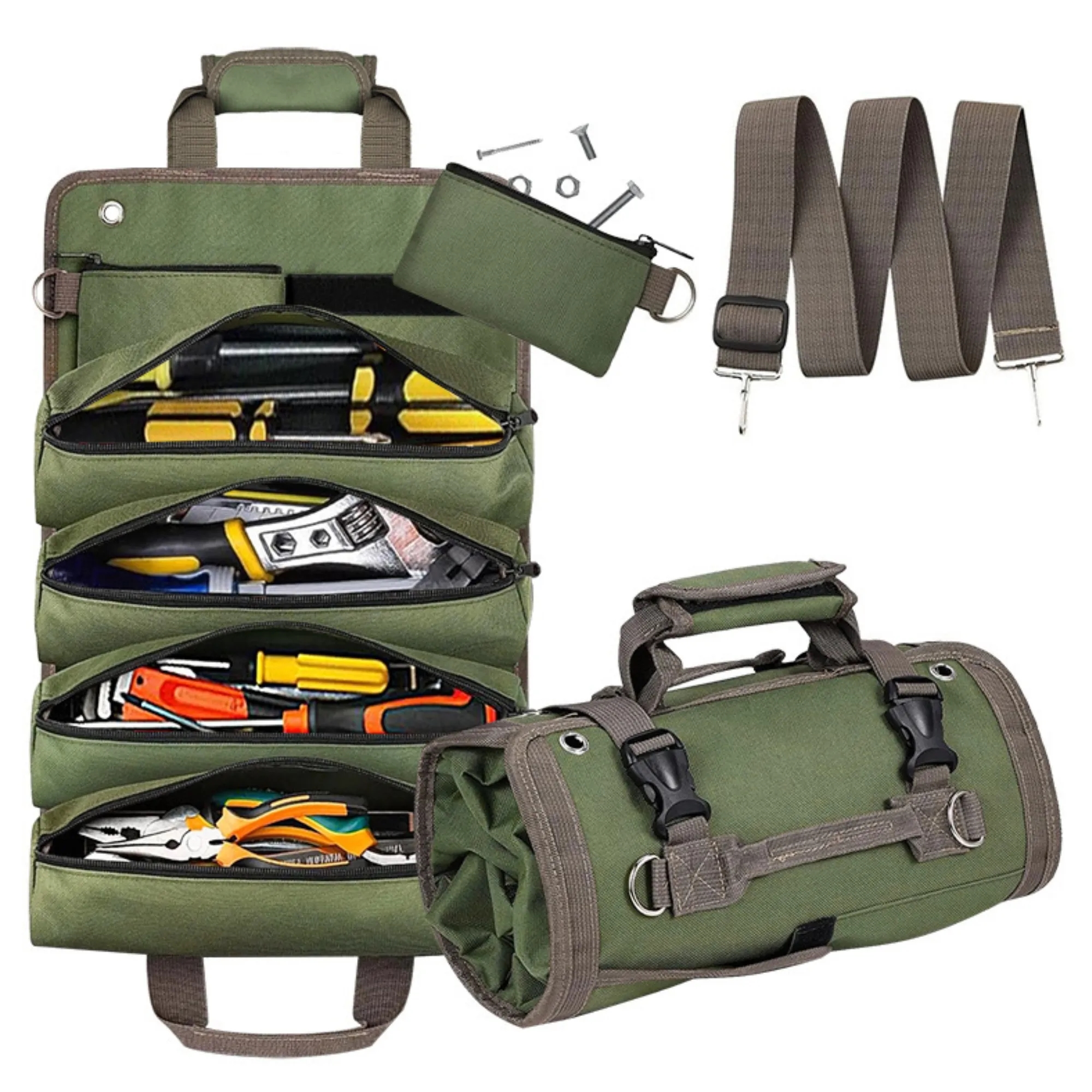 Canvas Heavy Duty Tool Roll Bag Organizer For Electrician 2