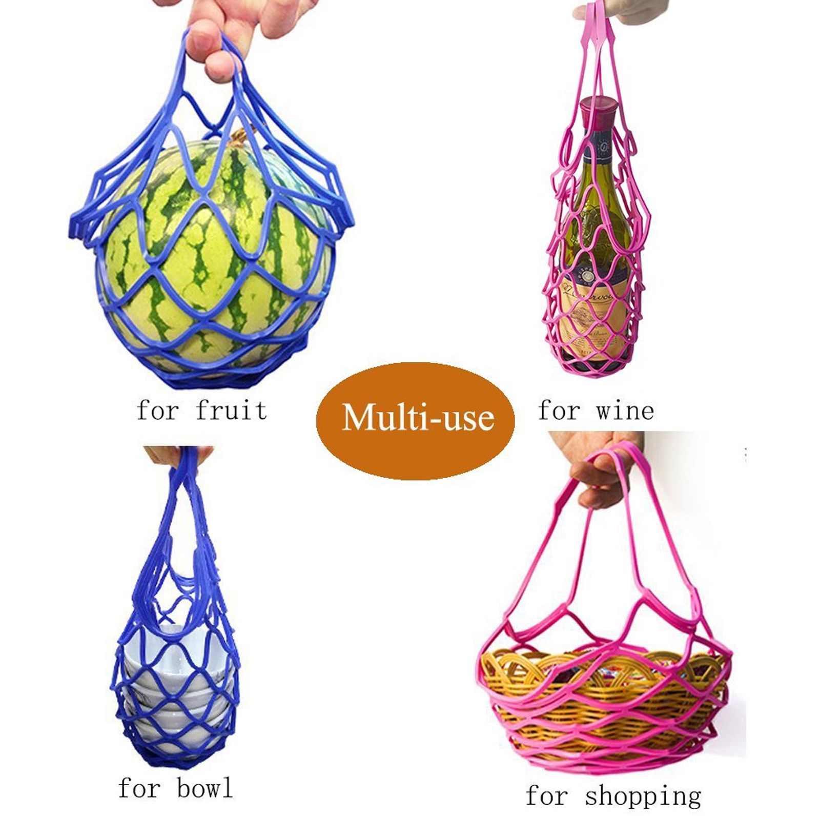 2 In 1 Silicone Wine Bottle Carrier Mesh Bag 6